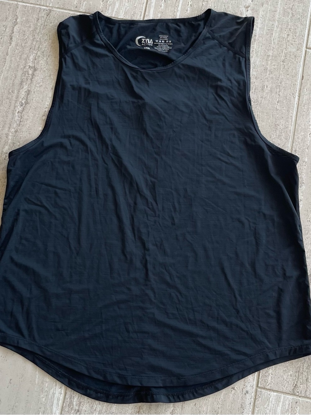 ZYIA Women's Black Performance Tank Top open back detail